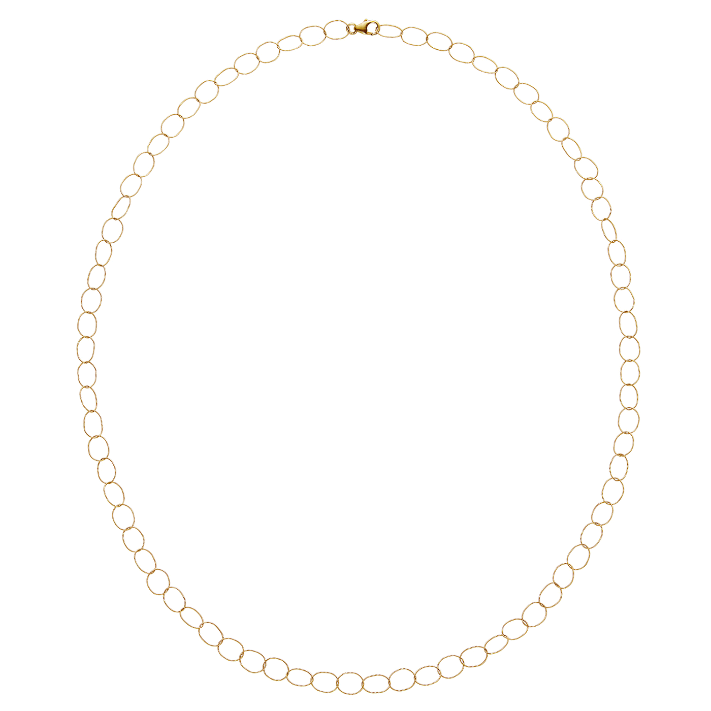 Slim Textured Gold Link Necklace