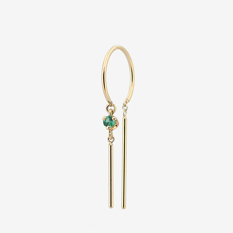 Gold + Emerald Chime Earring - SINGLE