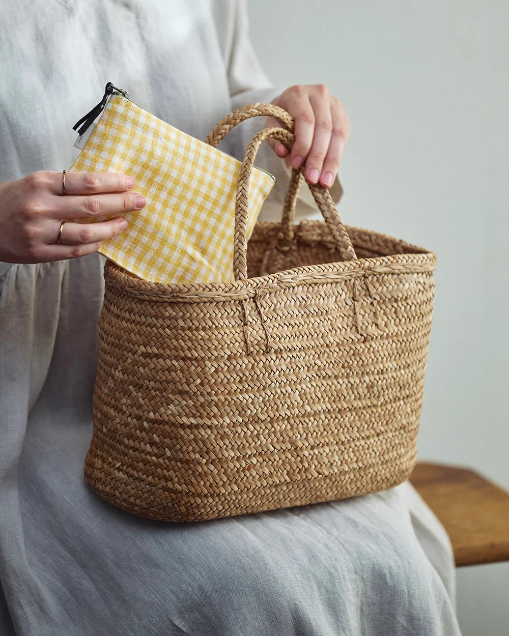 Chris Pouch (Yellow Gingham)