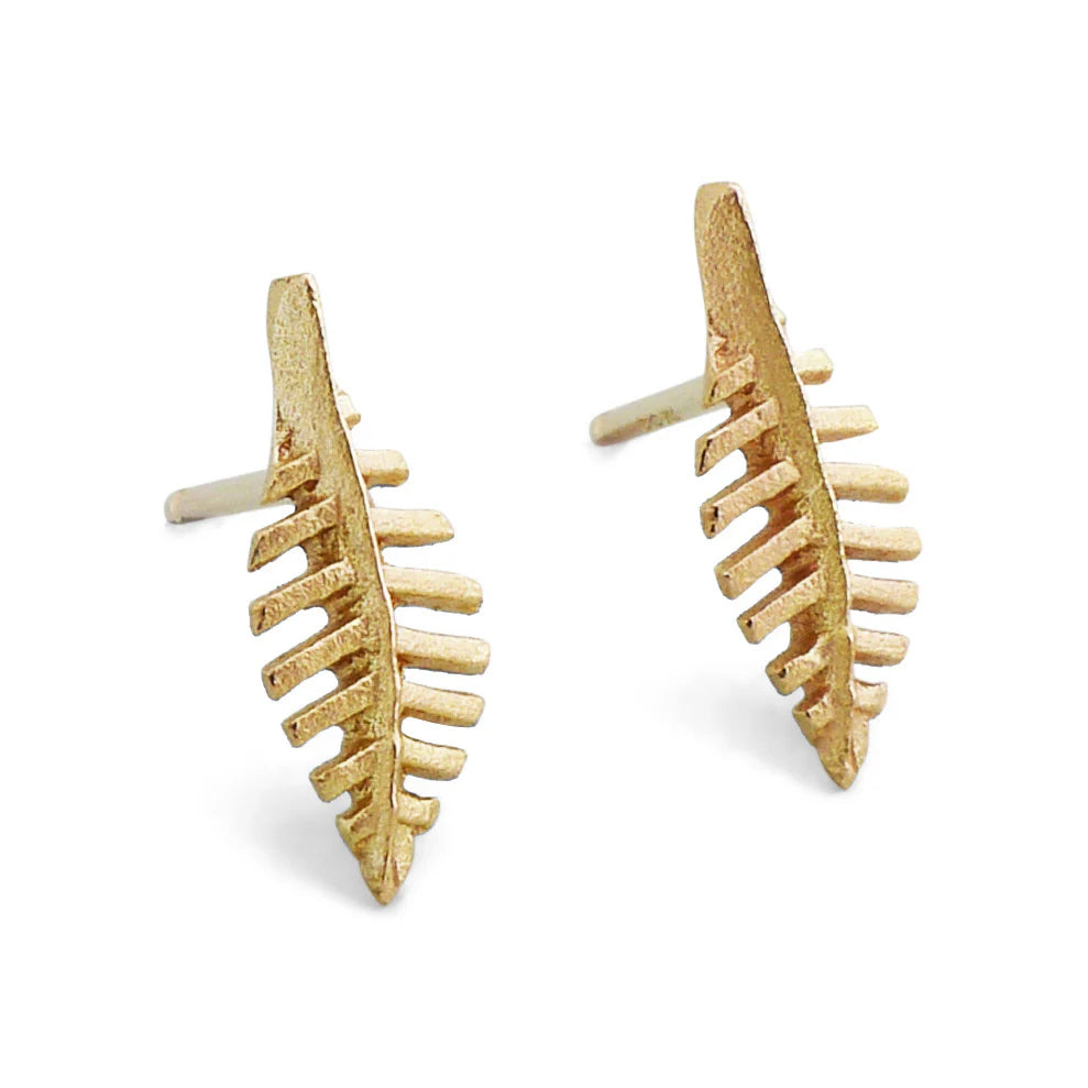 14k Fern Studs