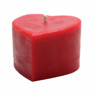 Red Heart Beeswax Candle