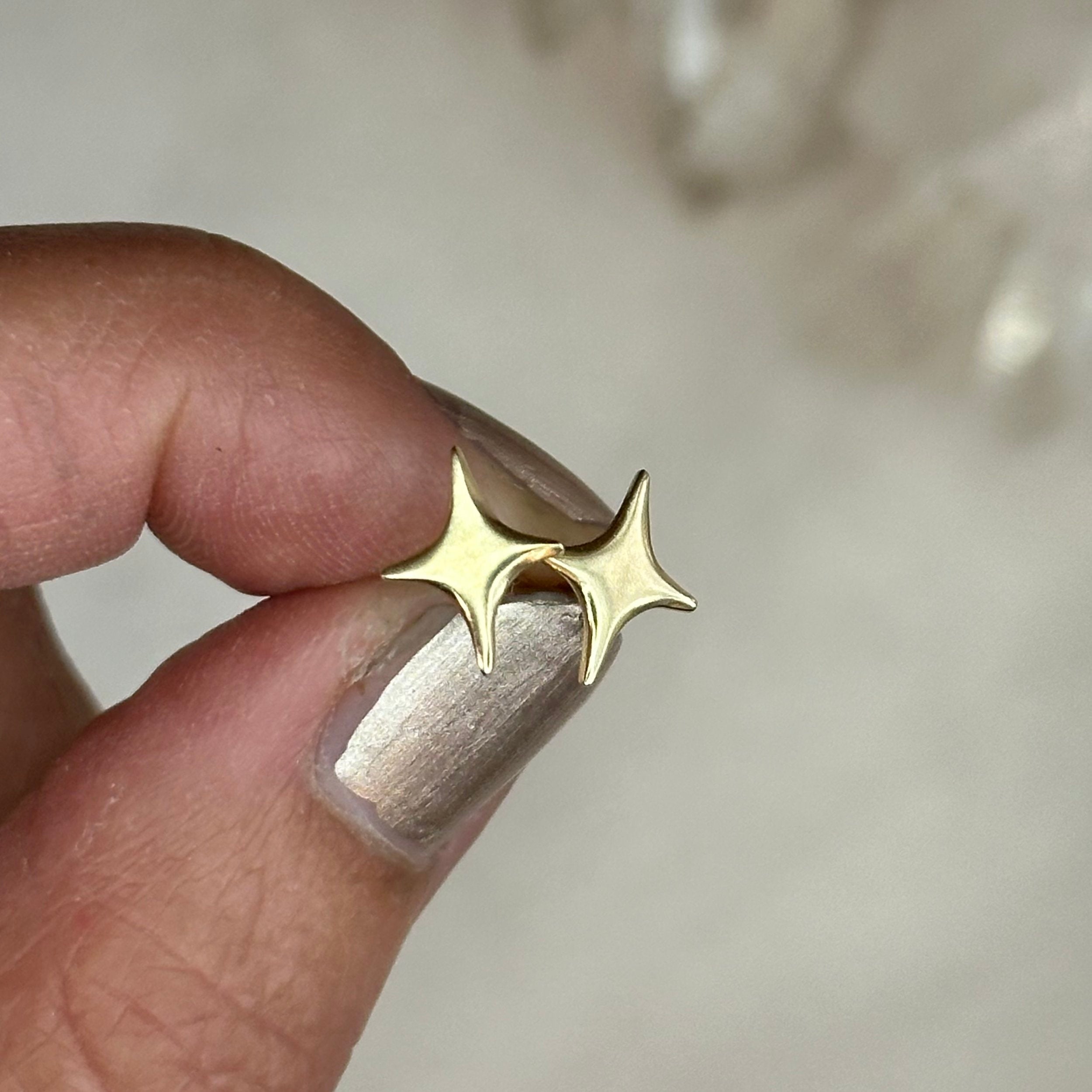 14k Tiny Sparkle Studs