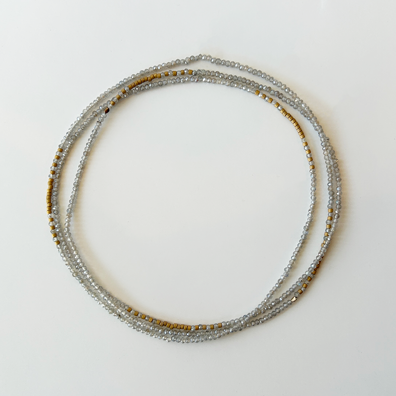 Beaded Elegance Necklace - Labradorite