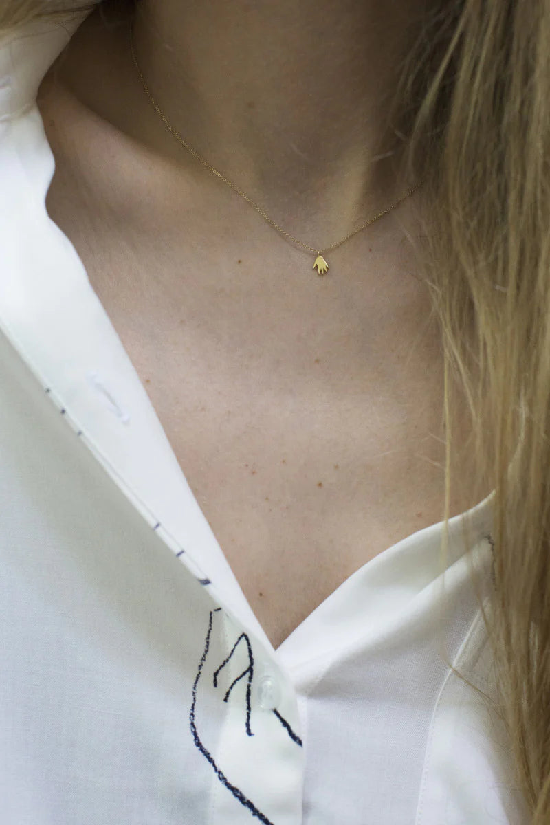 14K Tiny Hand Necklace