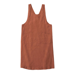 Linen Over Dress Apron (Rust)