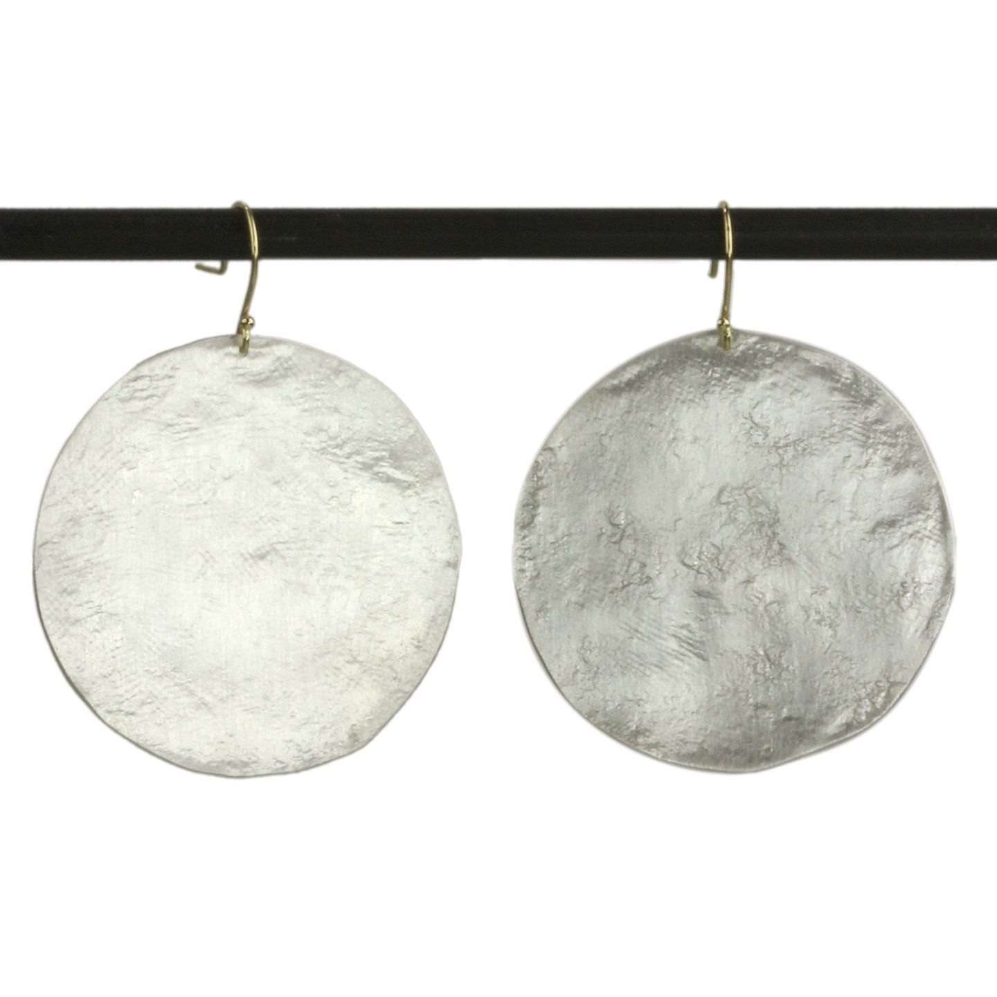 Large Silver Paper Moon Earrings