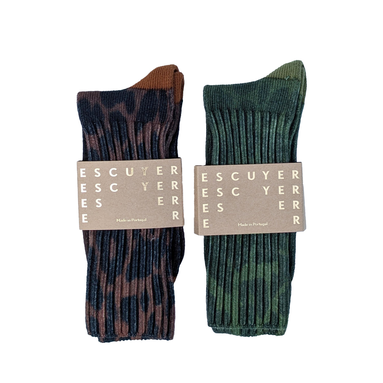 Escuyer Leopard Crew Socks