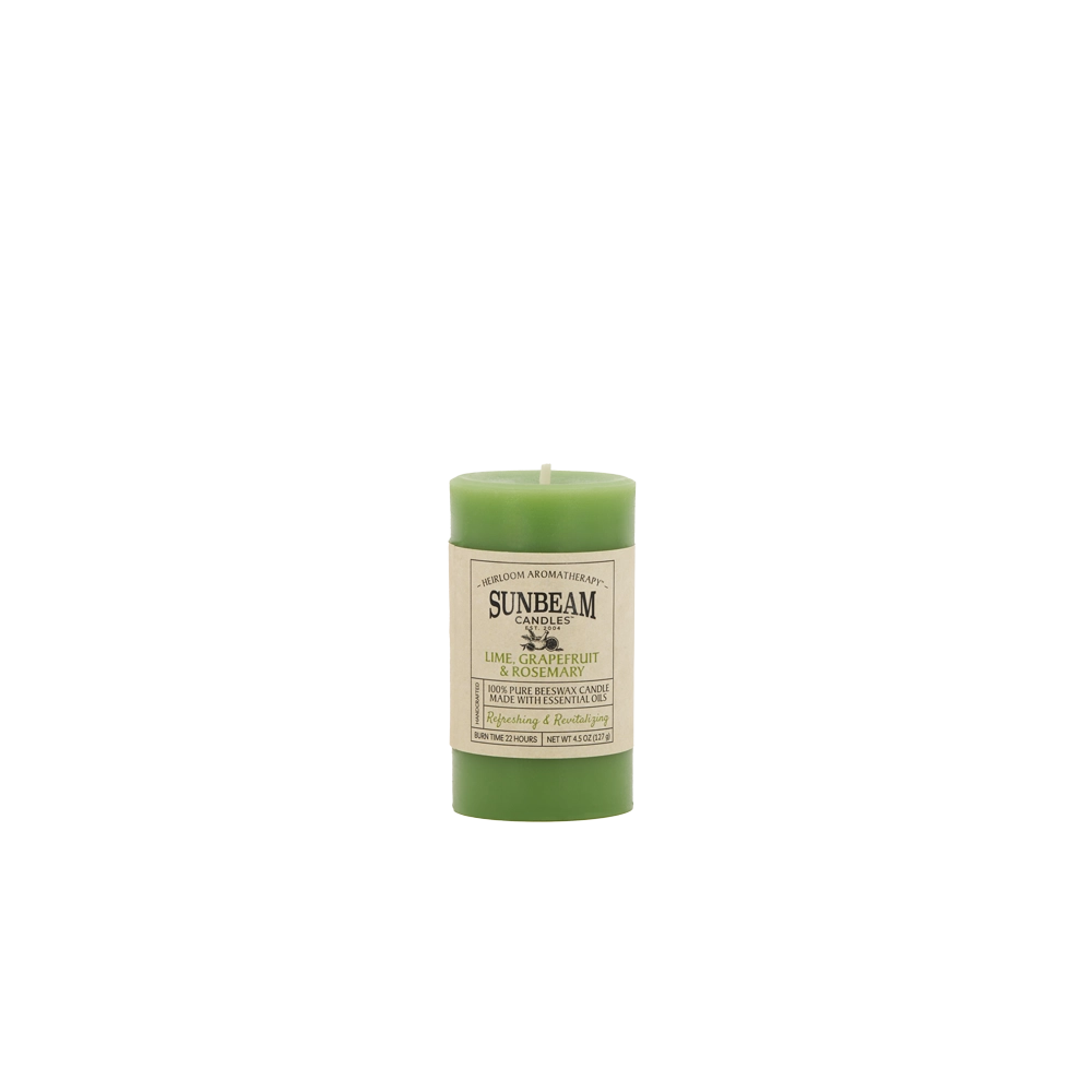 Beeswax Pillar - Lime, Grapefruit & Rosemary