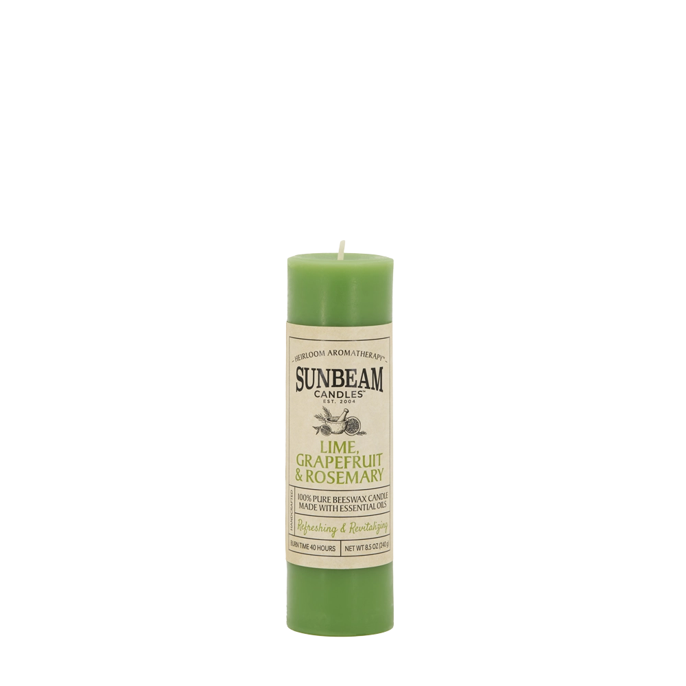 Beeswax Pillar - Lime, Grapefruit & Rosemary