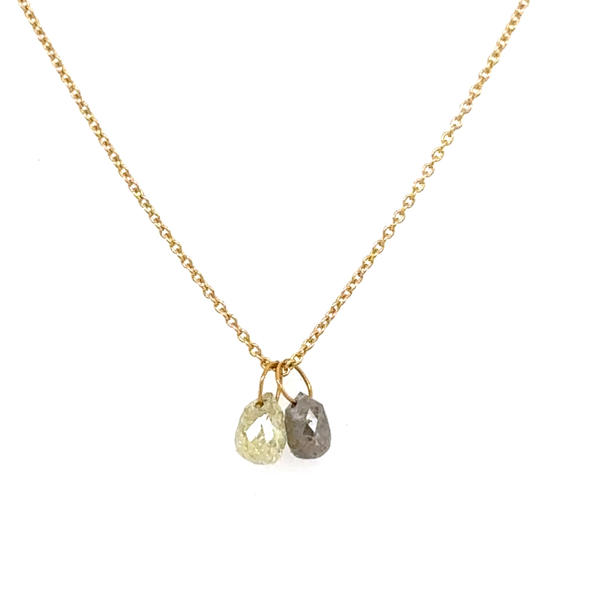 Duo Diamond Briolette Necklace