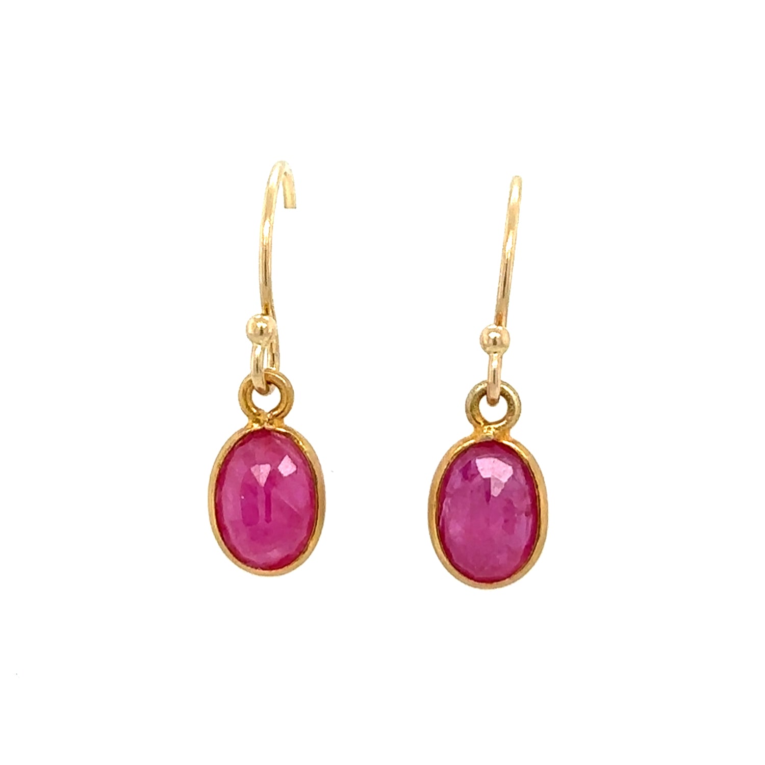 Small Oval Ruby Earring