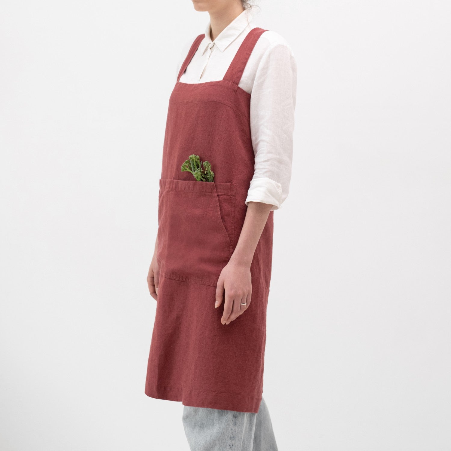 Linen Tales Pinafore Apron - Marsala