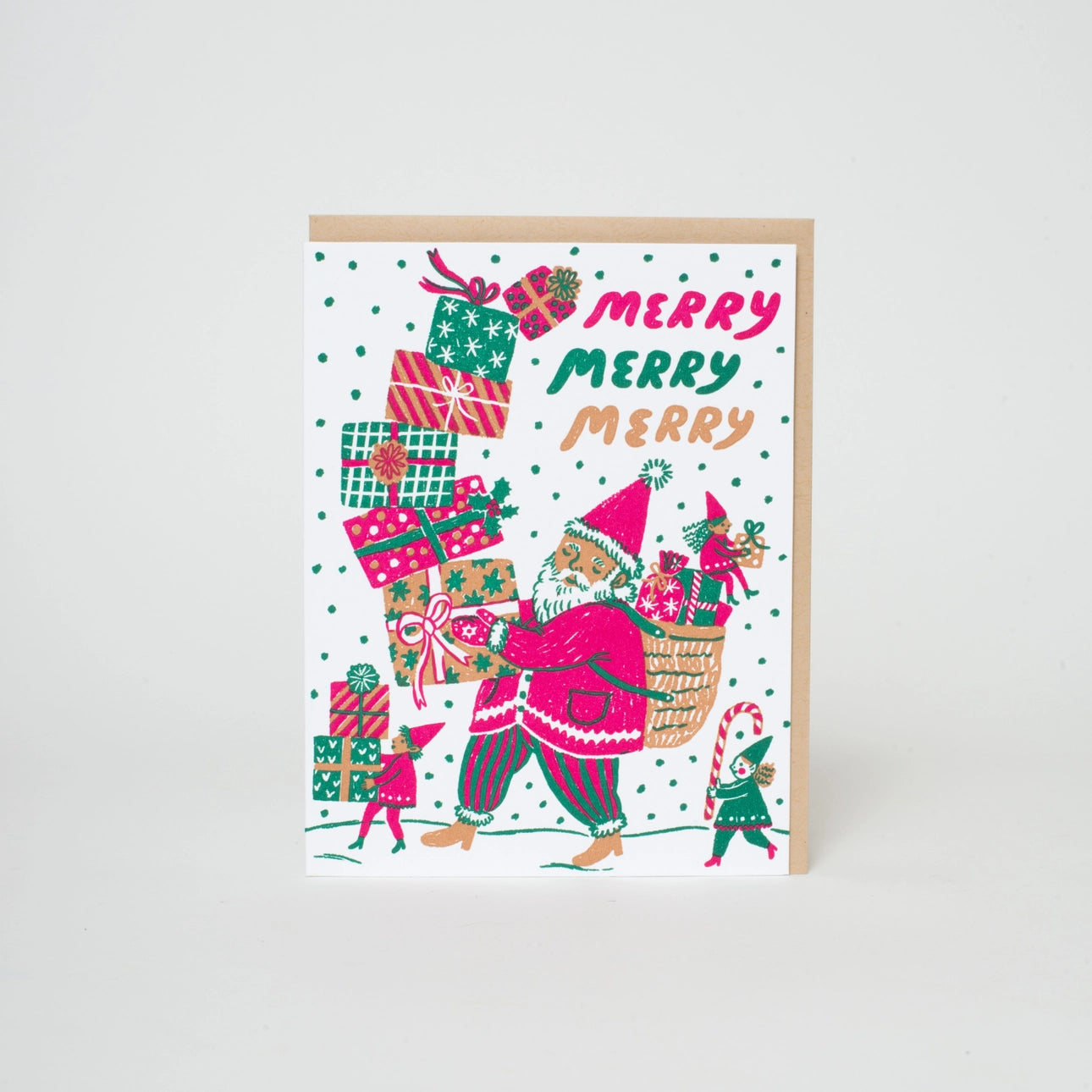 Merry Merry Merry Santa Card