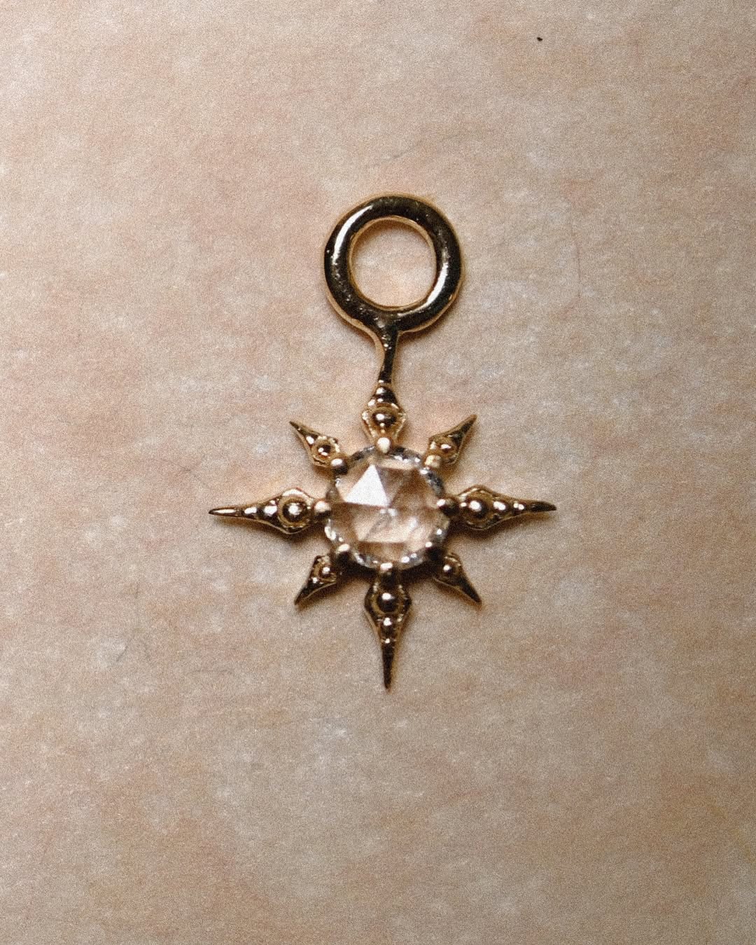 Mini Star with Rose Cut Diamond Earring Plaque - SINGLE