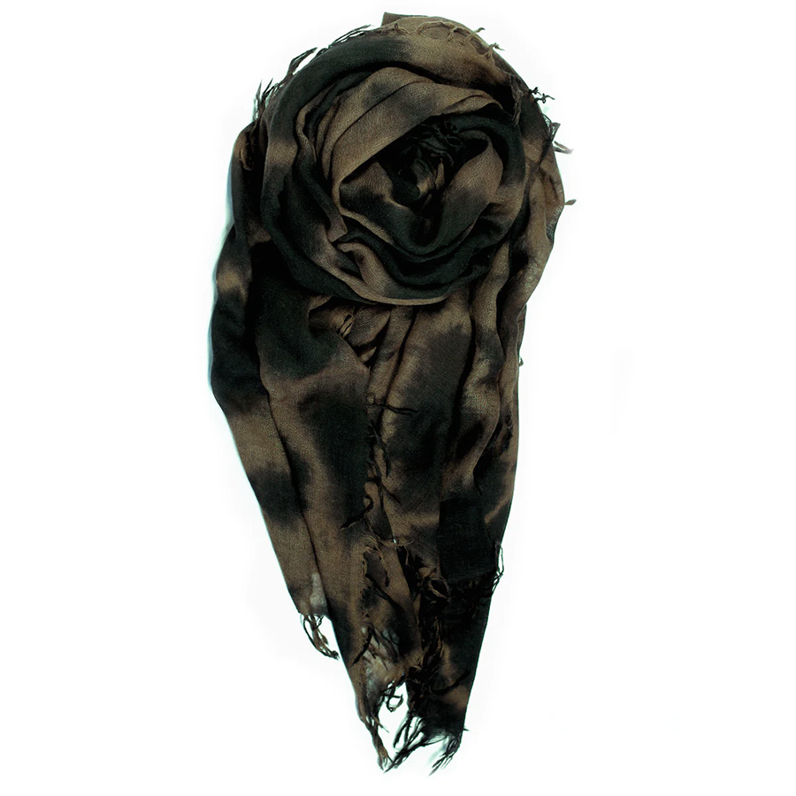 Cashmere Scarf - Black + Mushroom