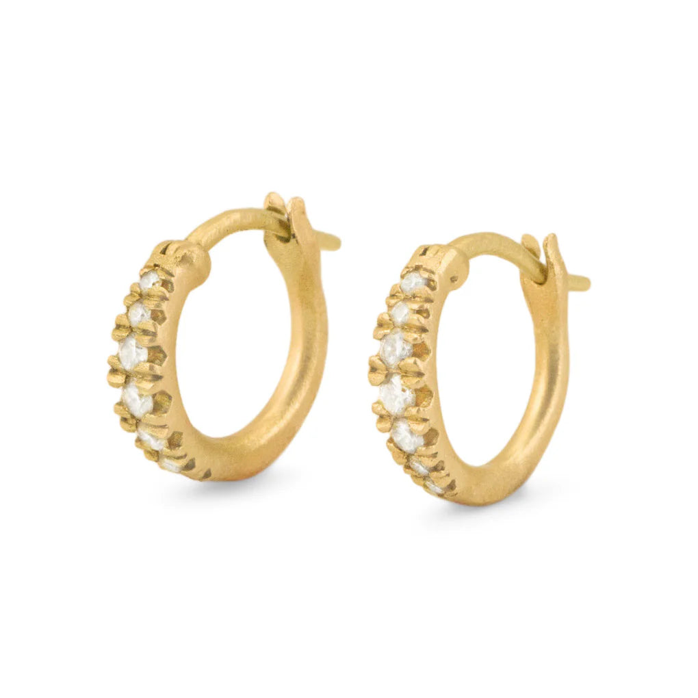 14k Diamond Rubidoux Hoops