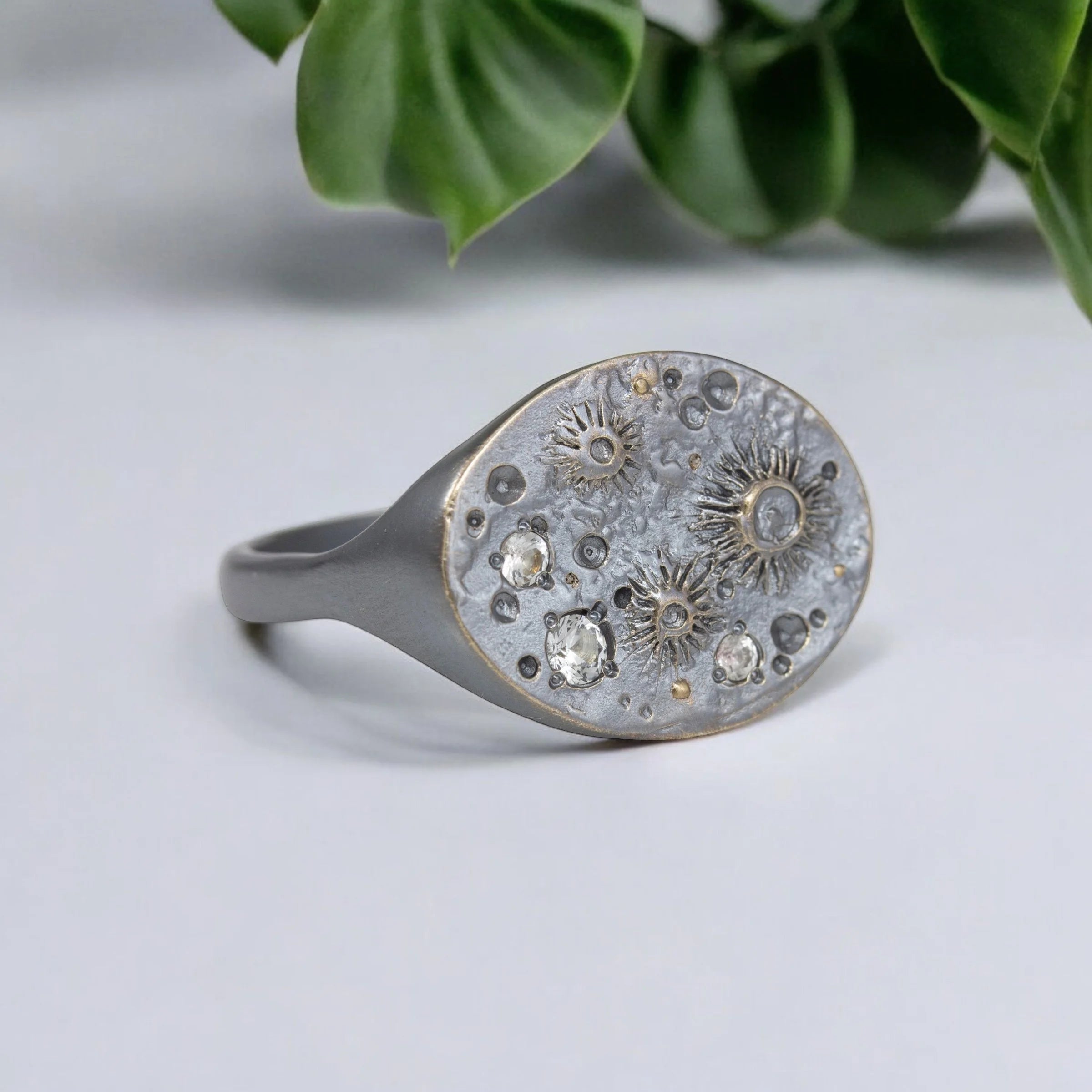 Oval Moon Signet Ring