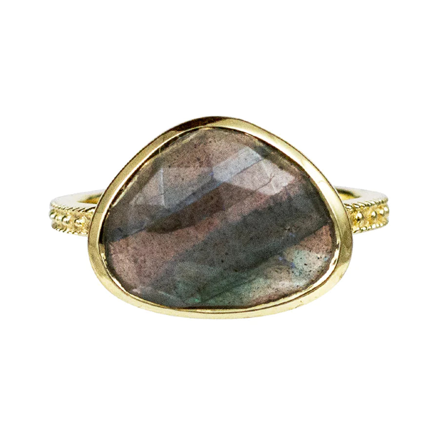 Vermeil Labradorite Zen Ring