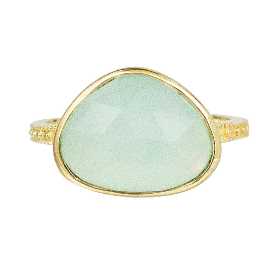 Vermeil Aqua Chalcedony Zen Ring