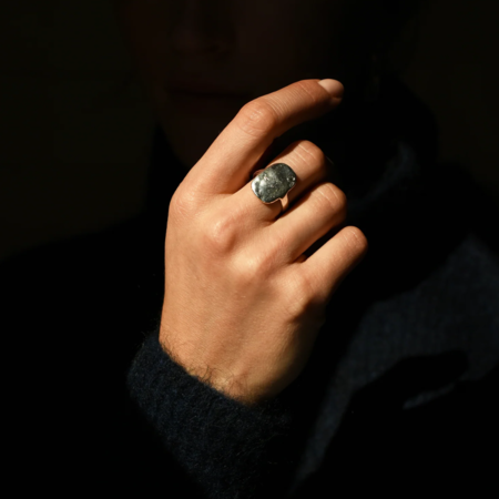 Flat Brass Signet Ring