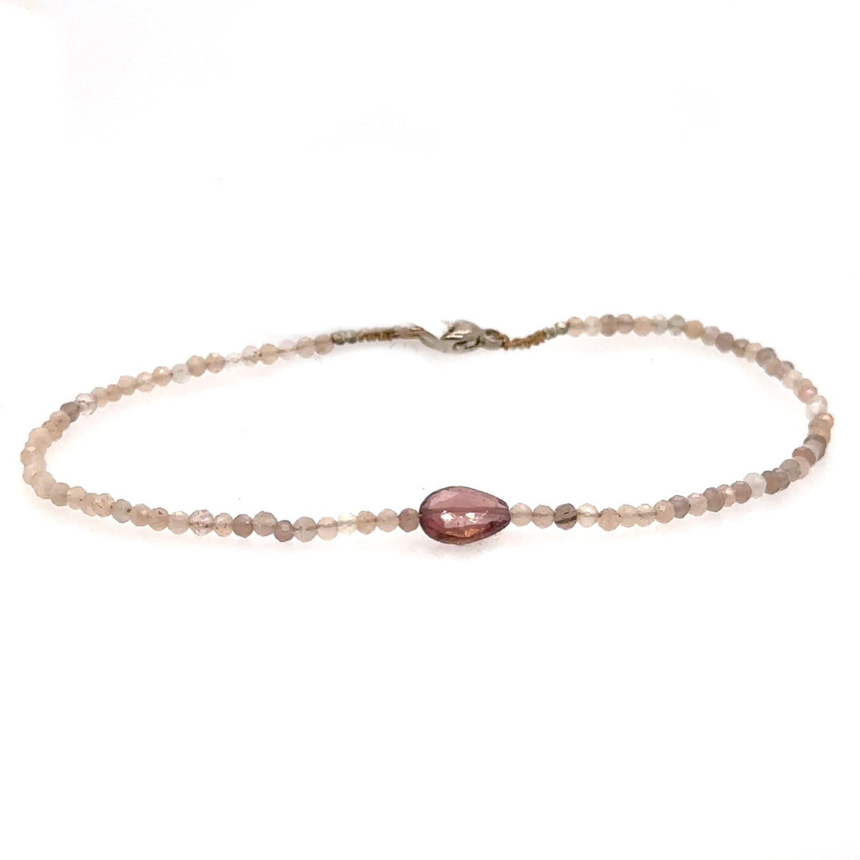 Mixed Moonstone + Lavender Tourmaline Strand Bracelet