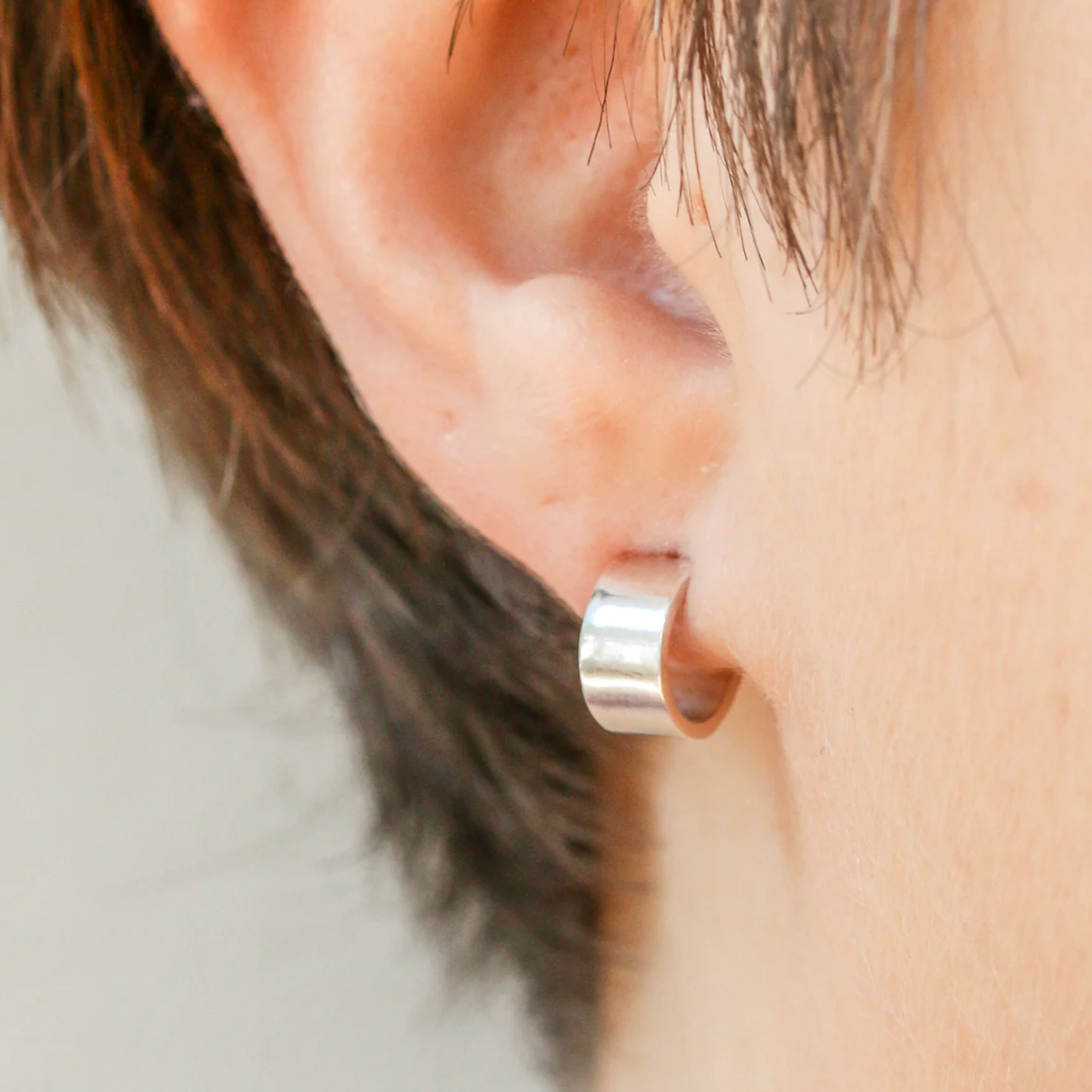 Fat Post Hoop Sterling 12mm