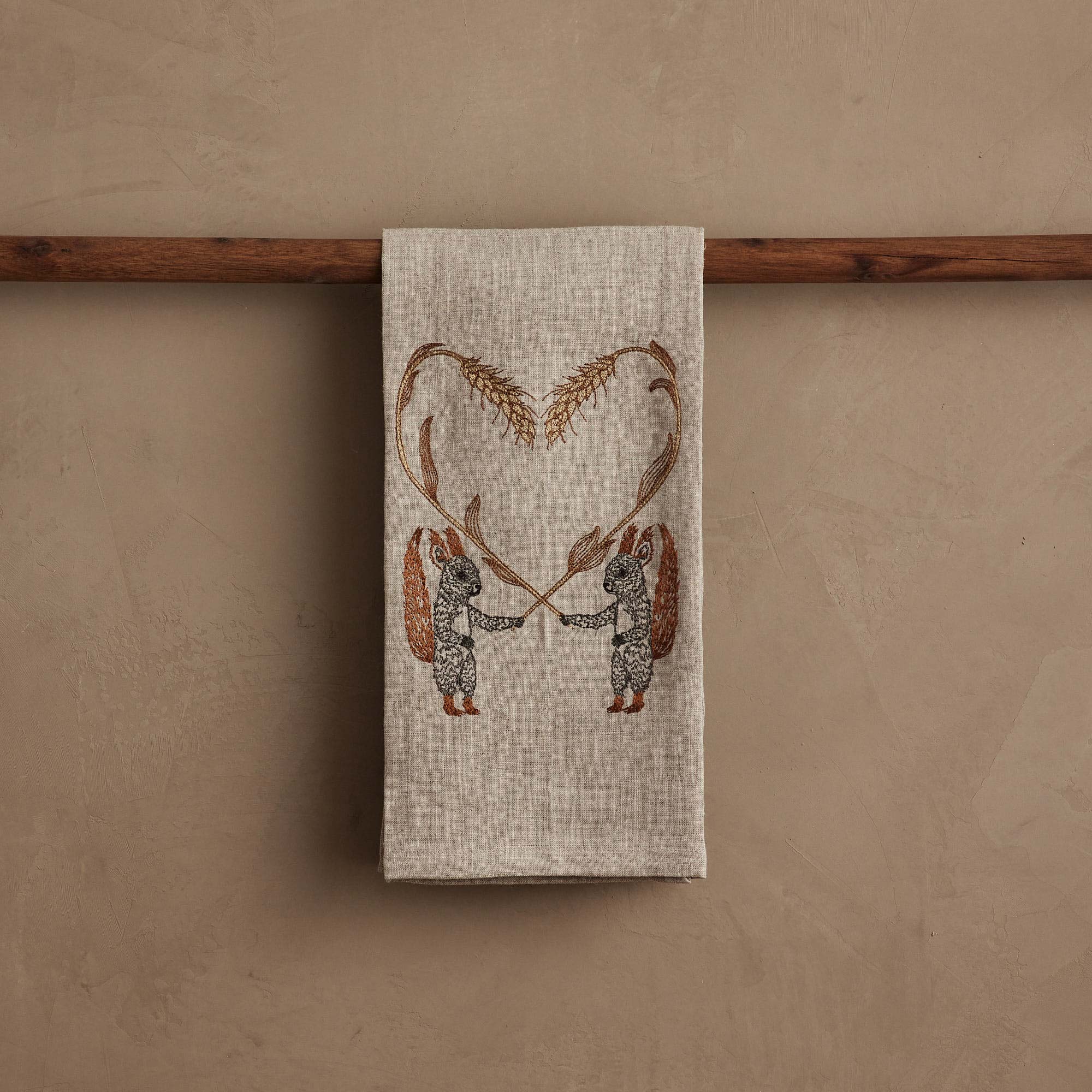 Squirrels with Wheat Tea Towel