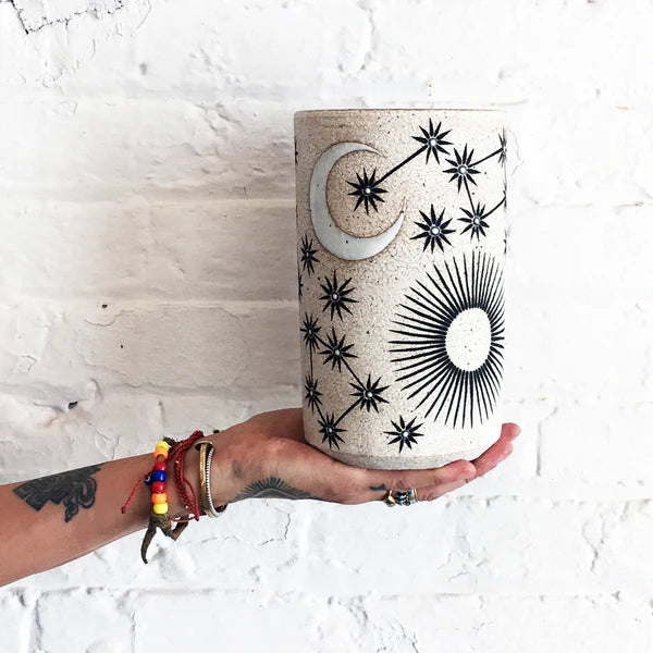 Tall Vase - Sun Moon Stars