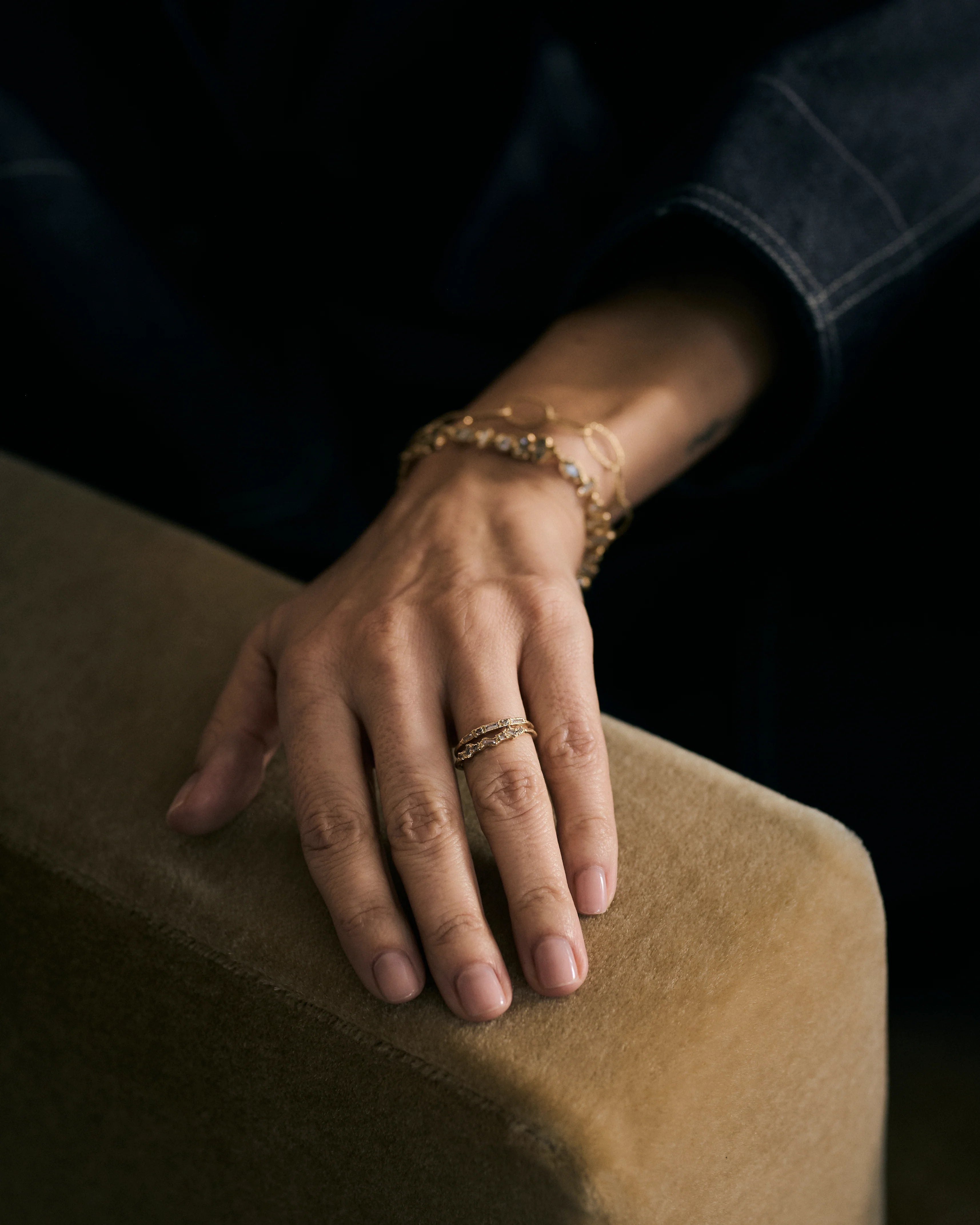 X 1.8mm Lilac Diamond Half Eternity Scatter Ring