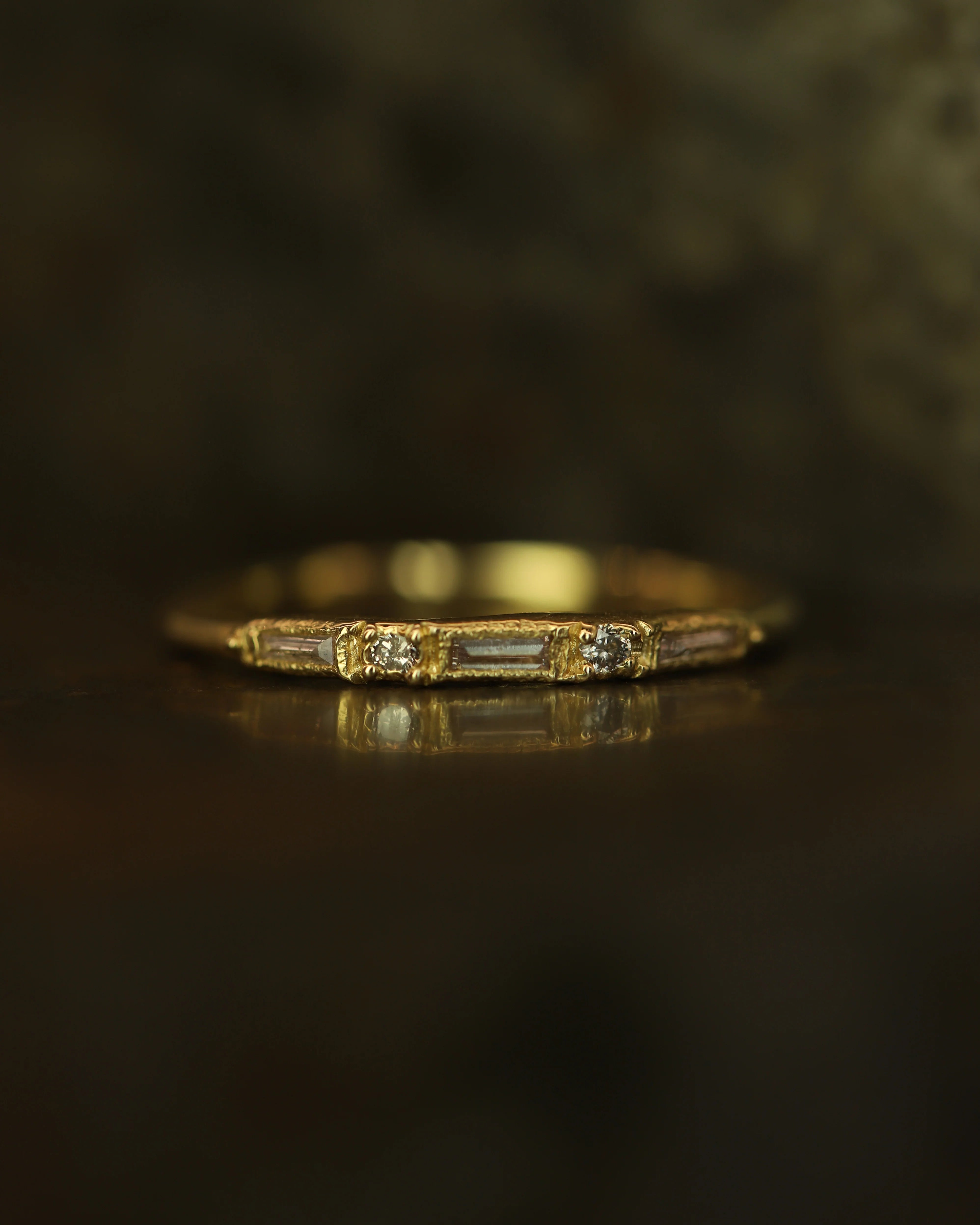 X 1.8mm Lilac Diamond Half Eternity Scatter Ring