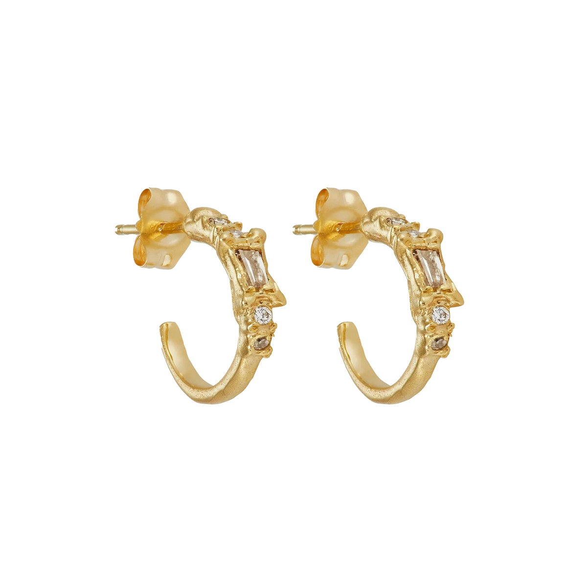 X Legacy Mixed Diamond Small Scatter Hoop Earrings