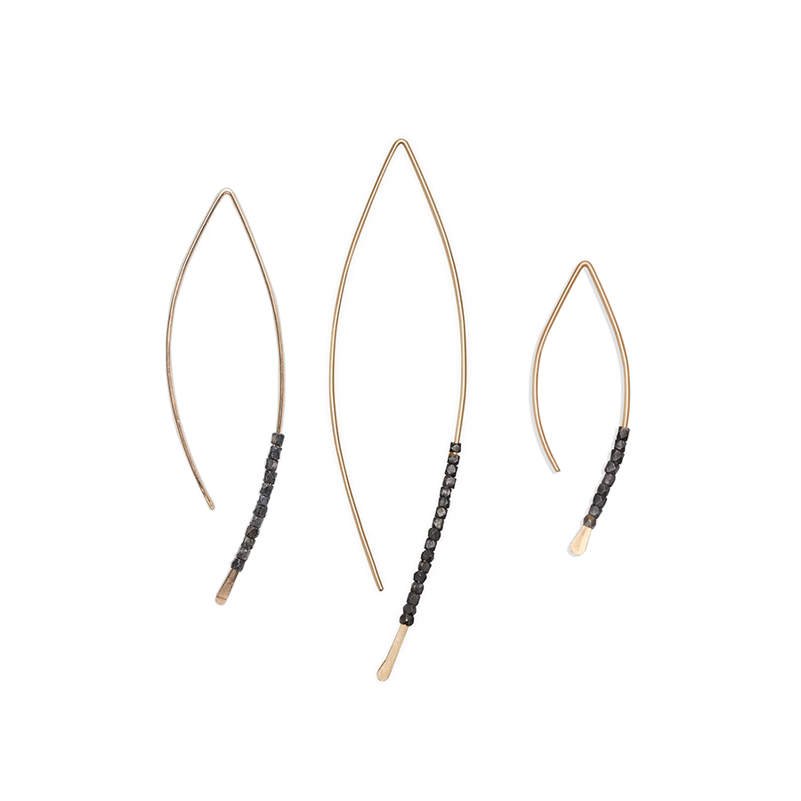 Fail OXIDIZED Beaded Crescent Earrings