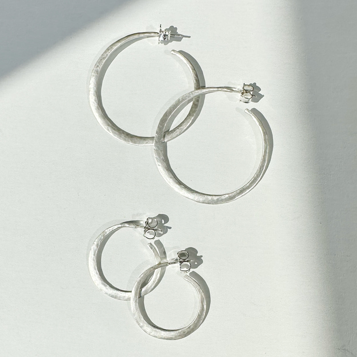 Amaya Hammered Sterling Silver Hoop