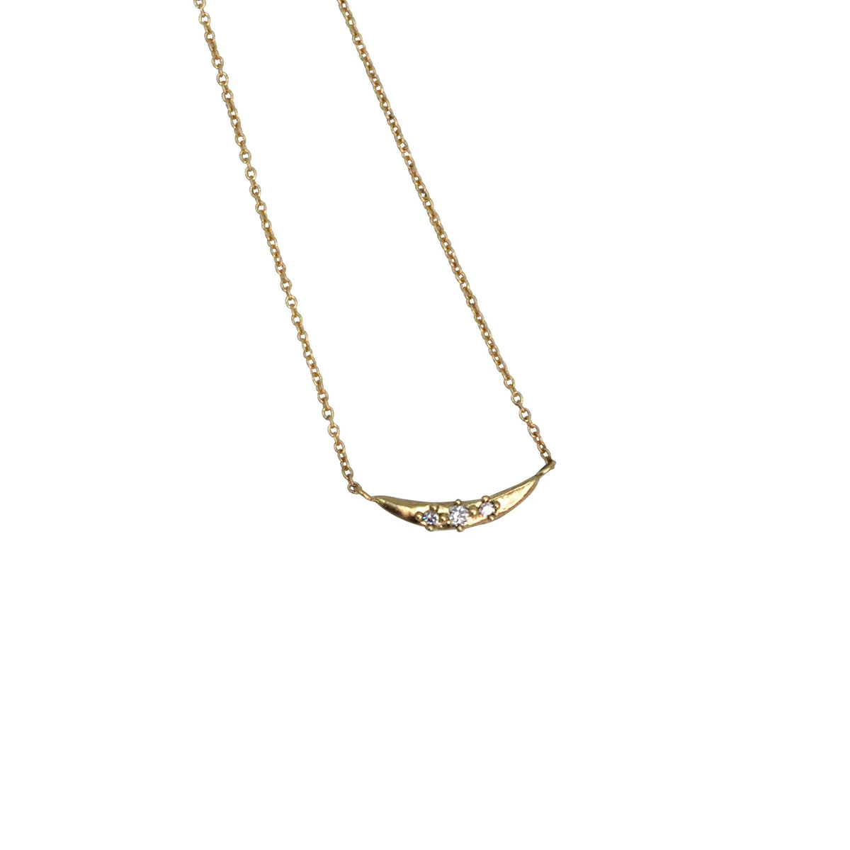 Three Diamond Arc Necklace