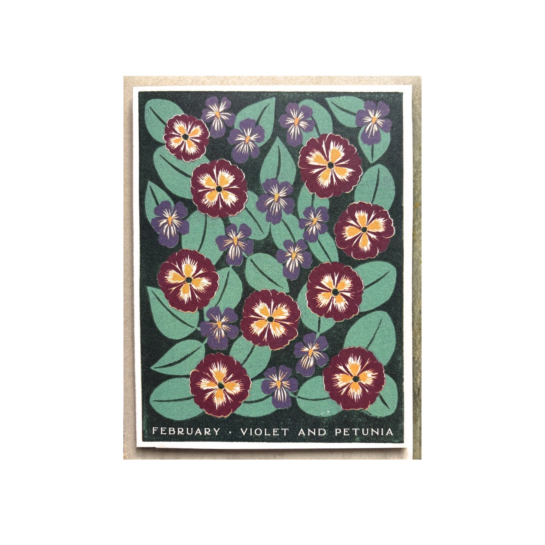 February Violet And Petunia Card