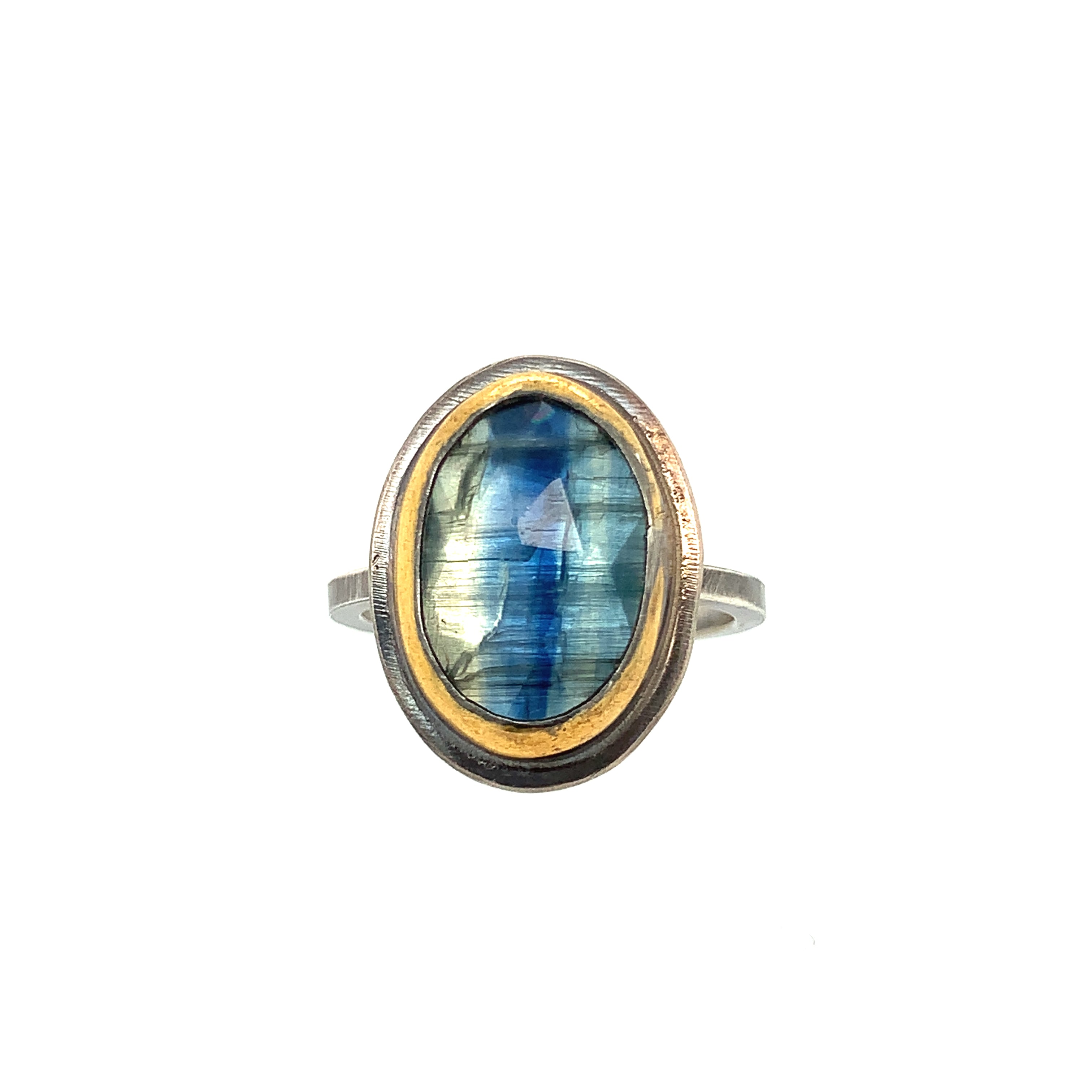 Bi-Colored Kyanite Ring (SS/24k)