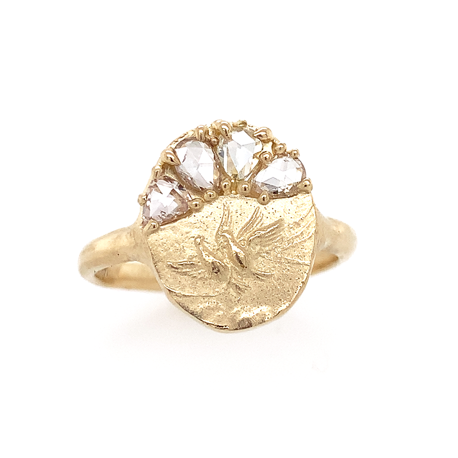 Sunrise Lovebirds Signet Ring