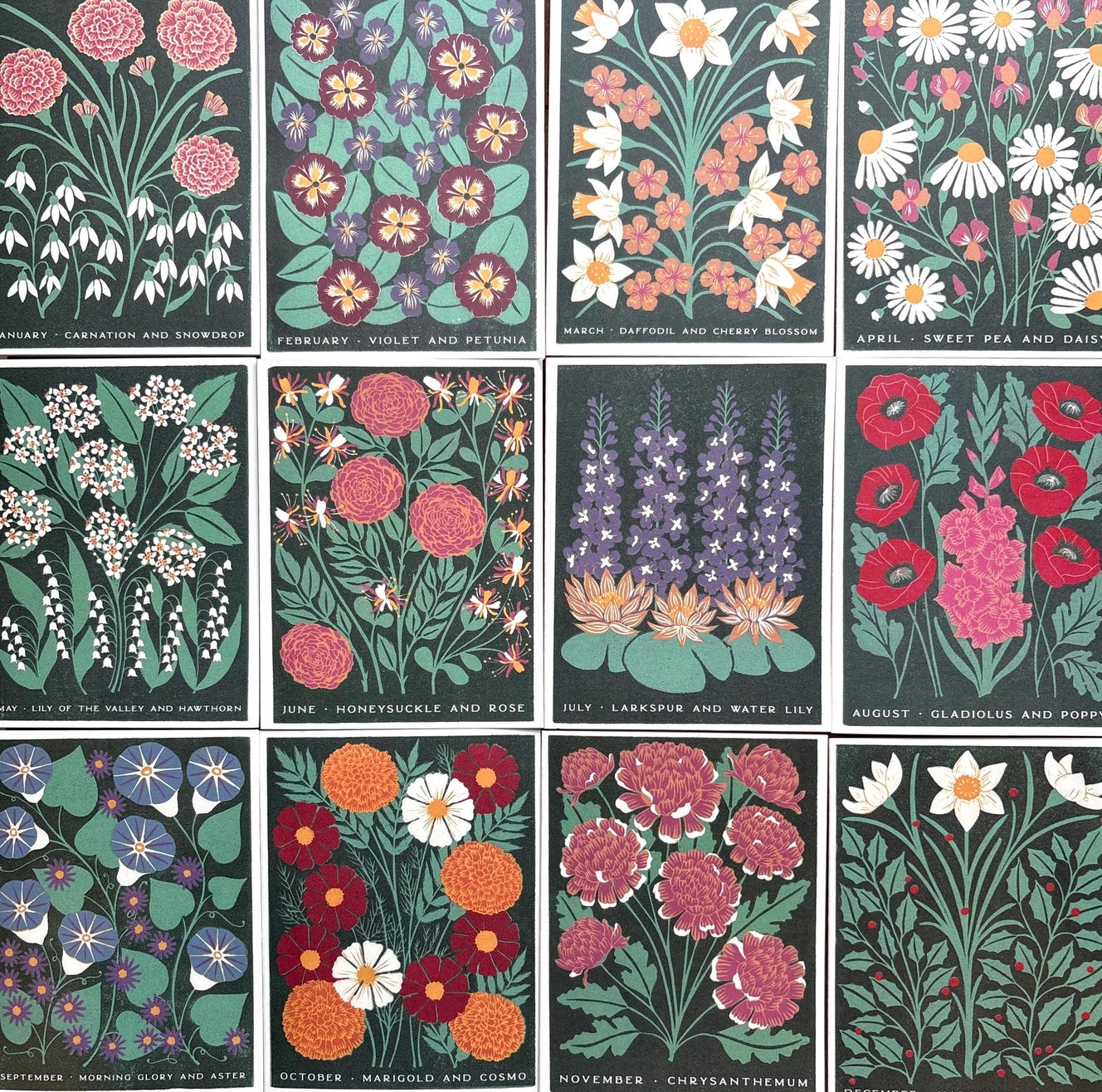 Birth Month Flower Card Set