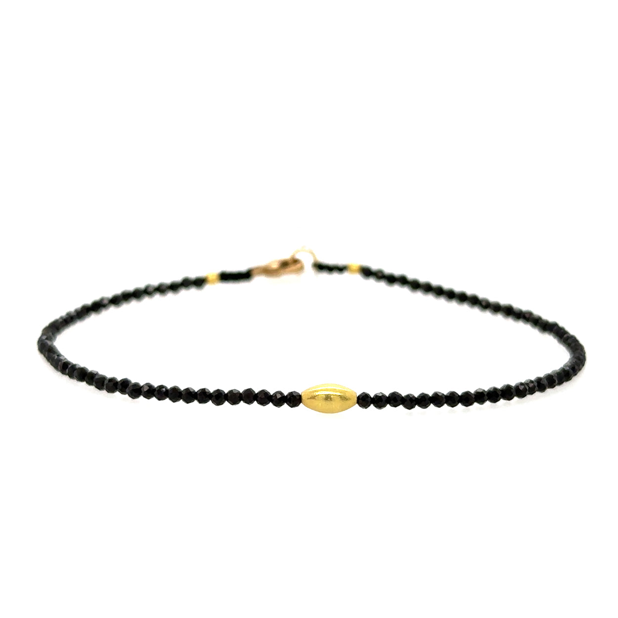 Black Spinel + 18k Rice Bracelet