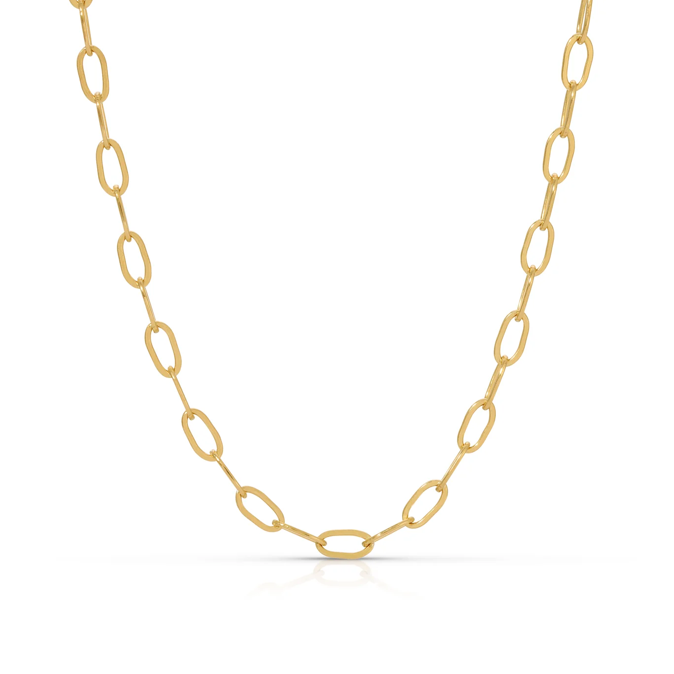 Small Flat Link Necklace - Gold PVD
