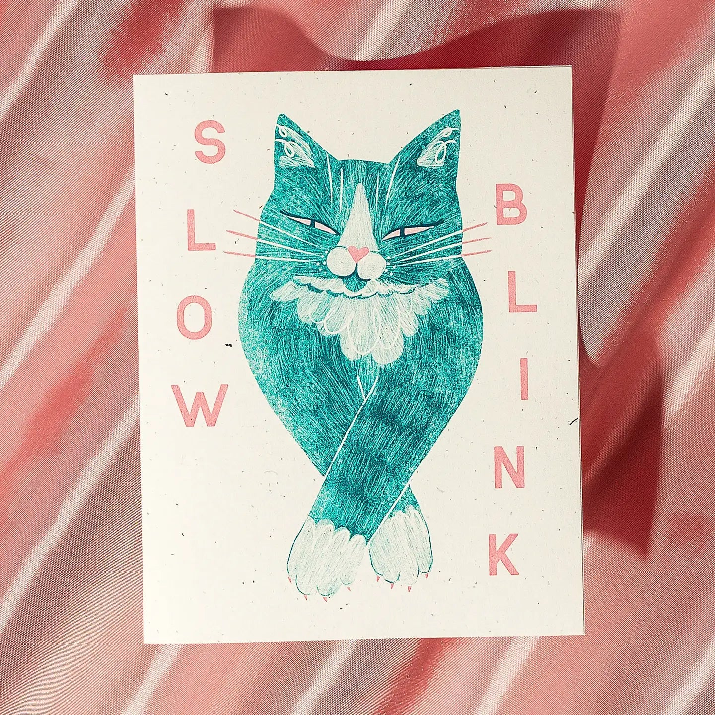 Slow Blink Cat Card