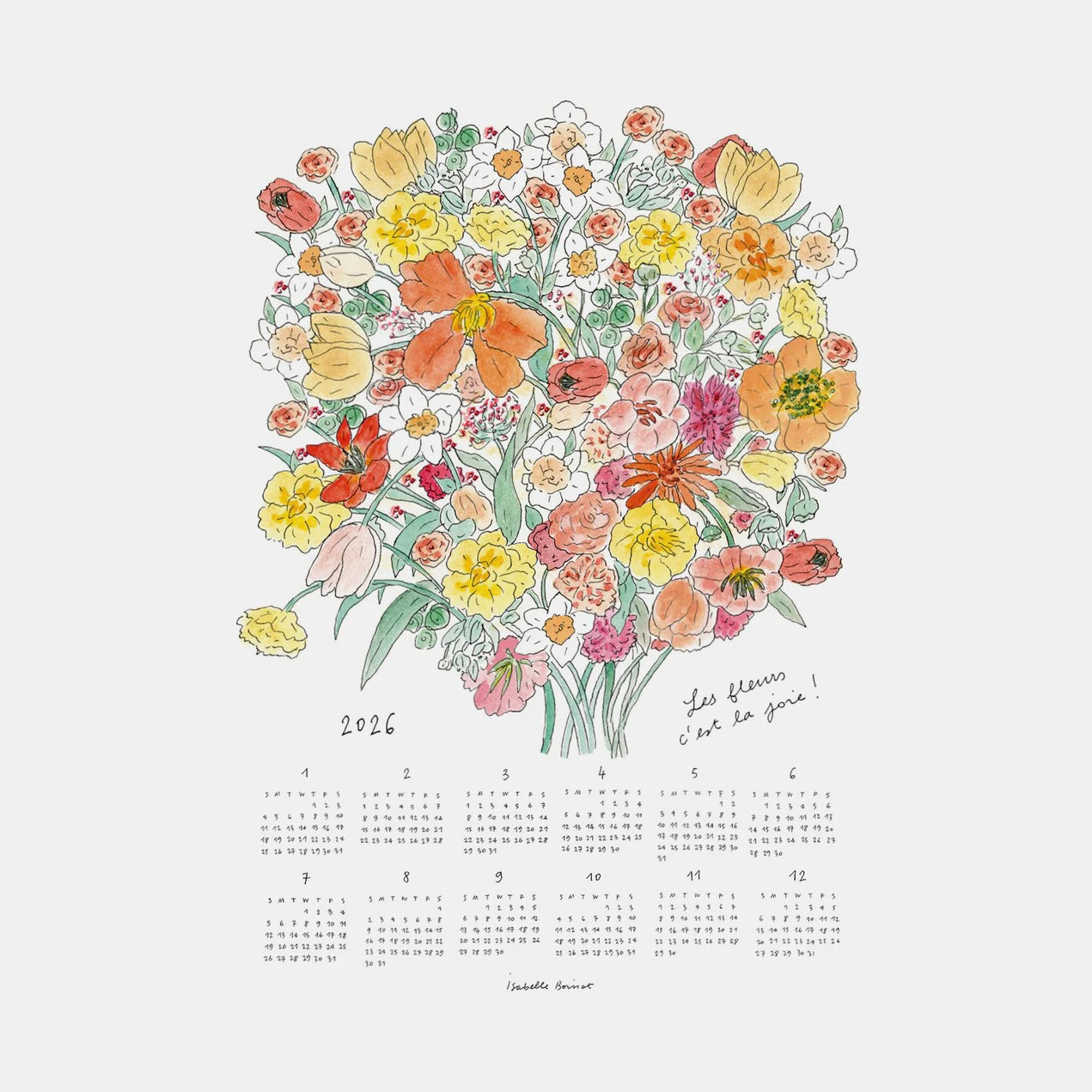 2026 Fabric Calendar - Joyful Bouquet
