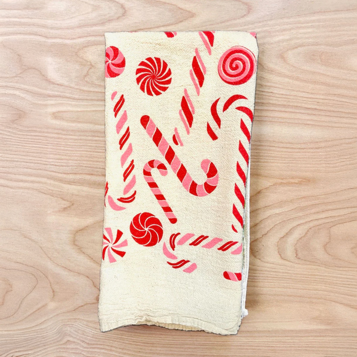 Candy Canes Tea Towel