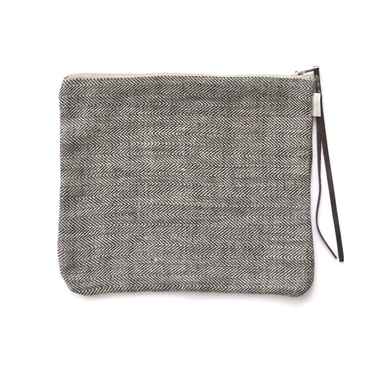 Linen "Canna" Pouch in Herringbone