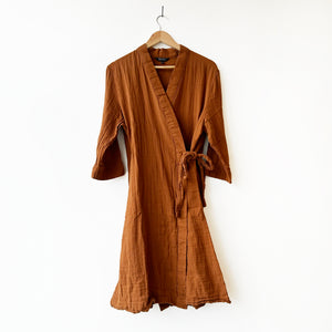Cotton Kimono Robe - Caramel