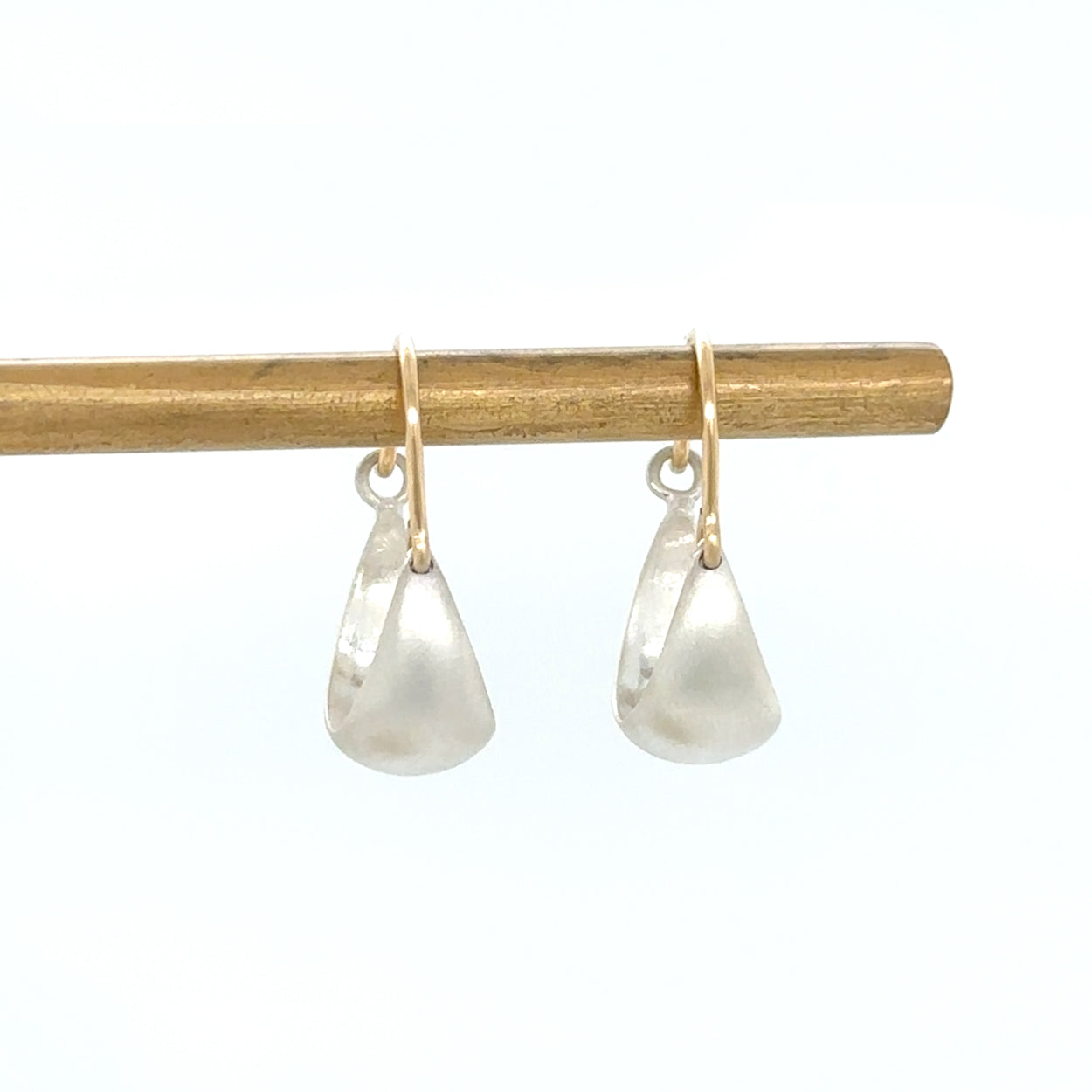 Mixed Metal Small Half Moon Hoop Earrings