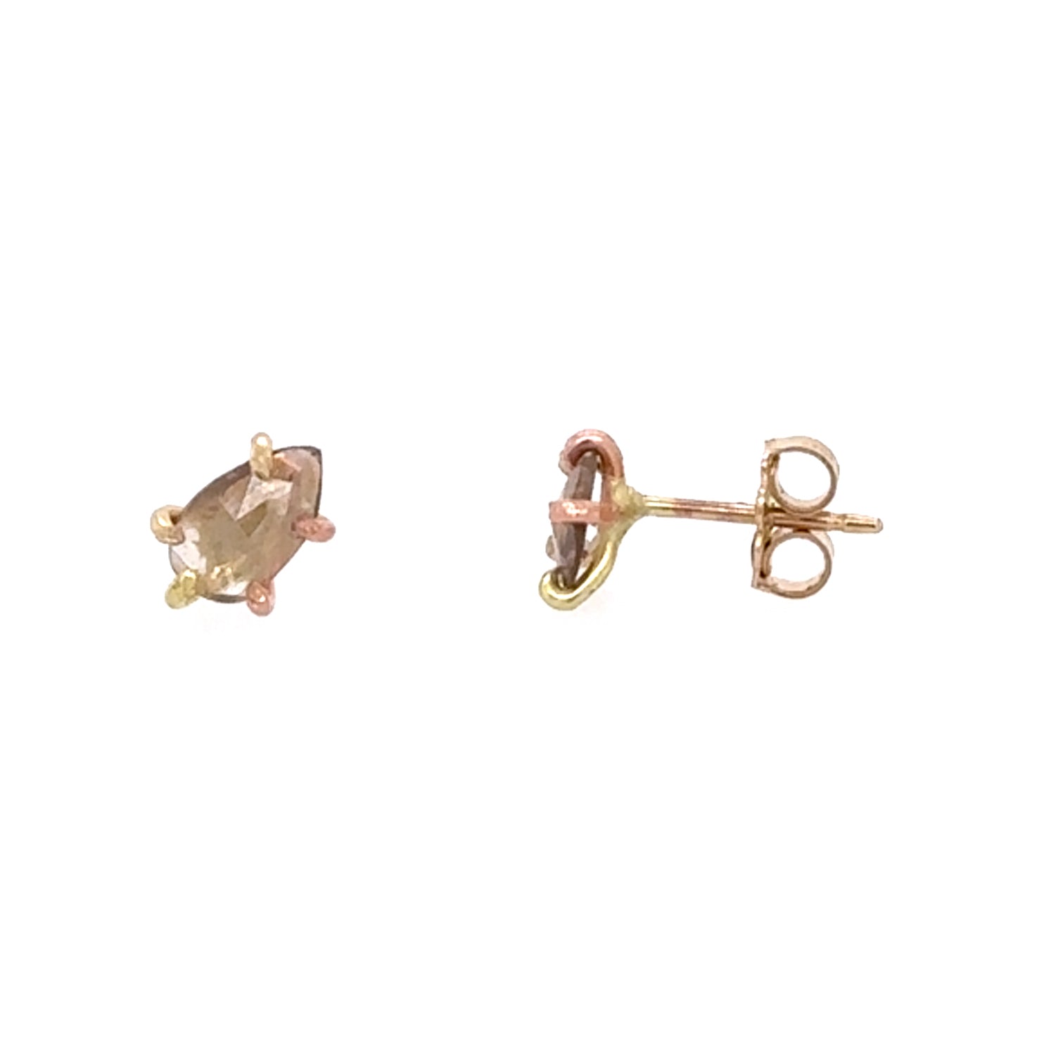 Champagne Rose Cut Diamond Studs