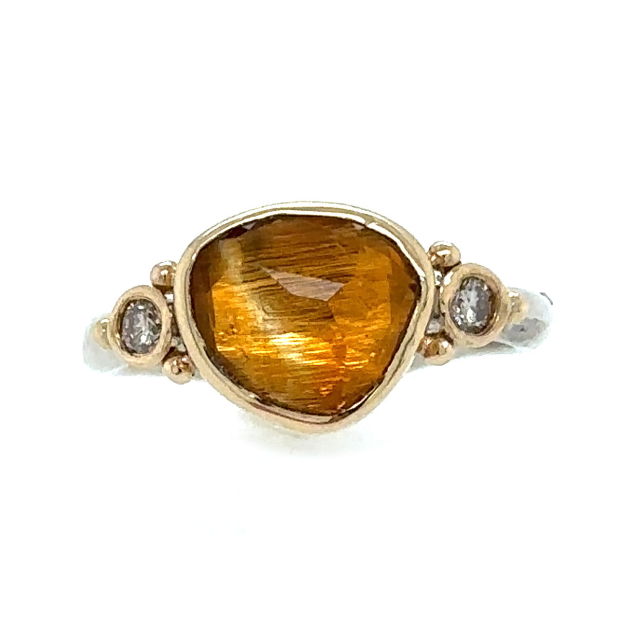 Abbi Golden Citrine Ring with Diamonds