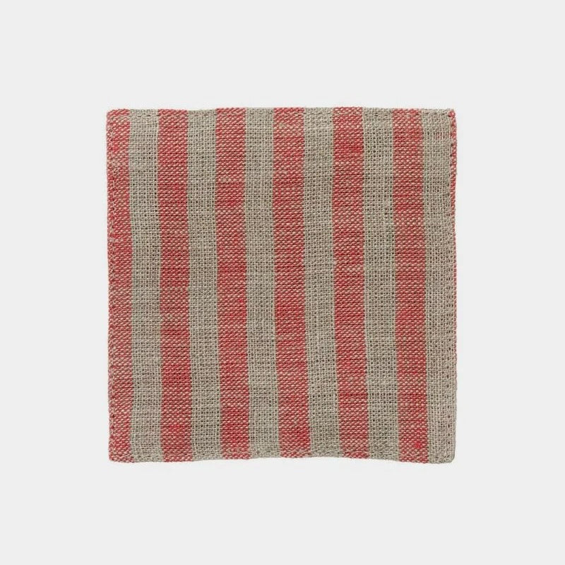 Fog Linen Coasters (Red/Natural)
