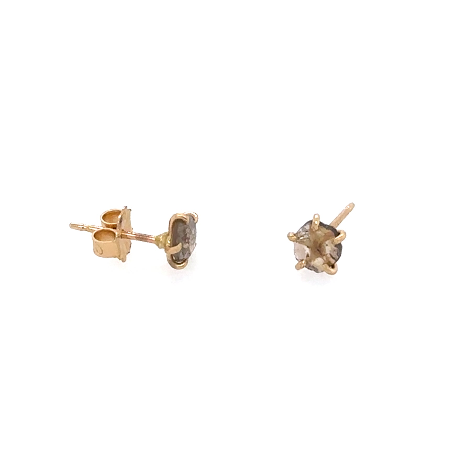Cognac Rose Cut Diamond Studs
